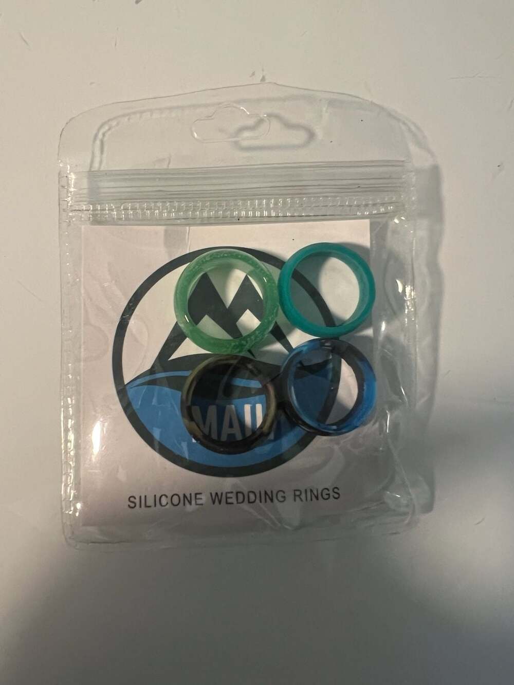 MAUA Silicone Wedding Rings Set of 4 Multicolored